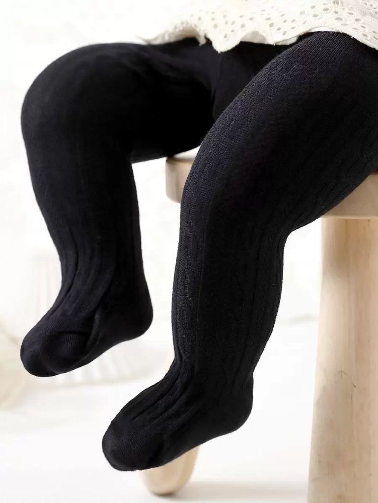 Baby Black Patterned Tights 6-12 Months