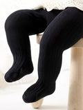 Baby Black Patterned Tights 0-6 Months