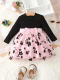 Baby Floral Print Mesh Dress