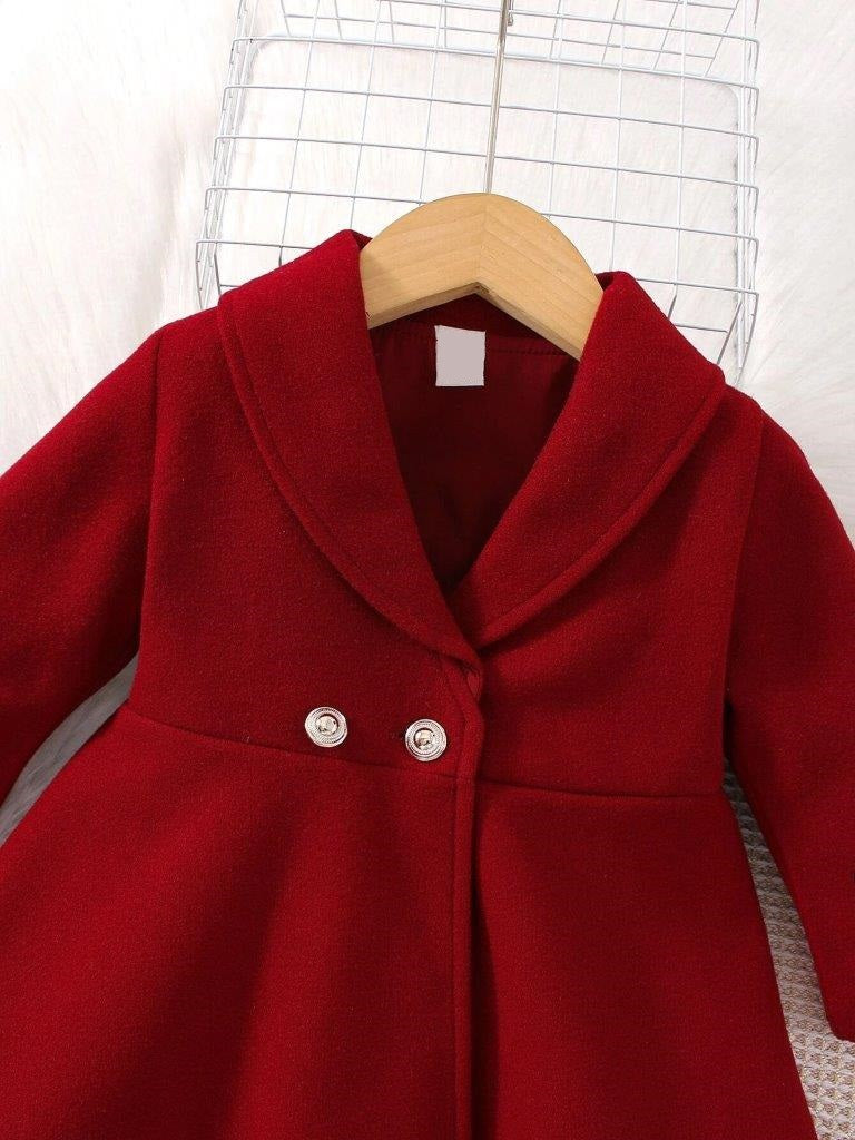 Baby Double Button Coat Dress With Hat