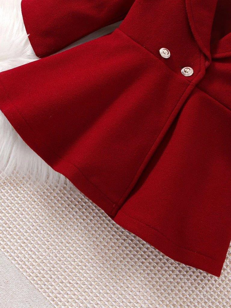 Baby Double Button Coat Dress With Hat