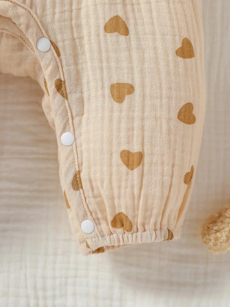 Baby Double Bow Heart Romper Set