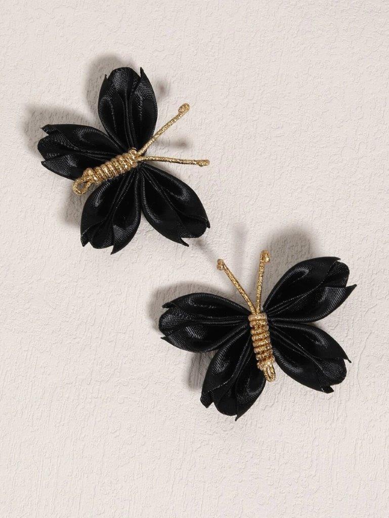 2 Piece Black Butterfly Hair Clips