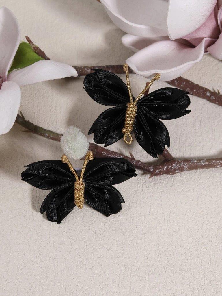 2 Piece Black Butterfly Hair Clips