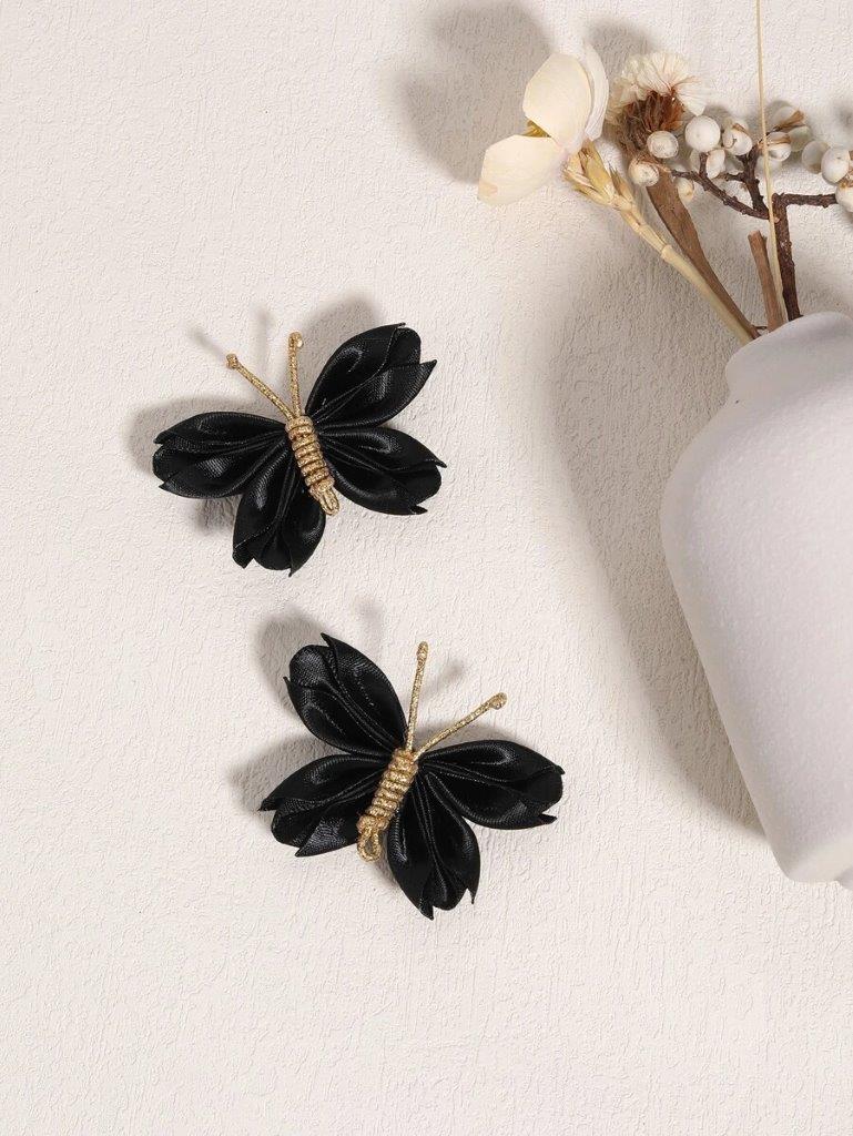 2 Piece Black Butterfly Hair Clips