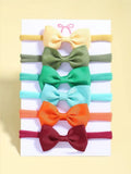 Baby 6 Piece Bow Set Mixed Colours