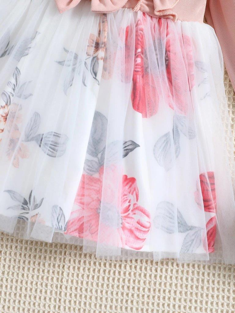 Baby Ruffle Floral Dress With Headband