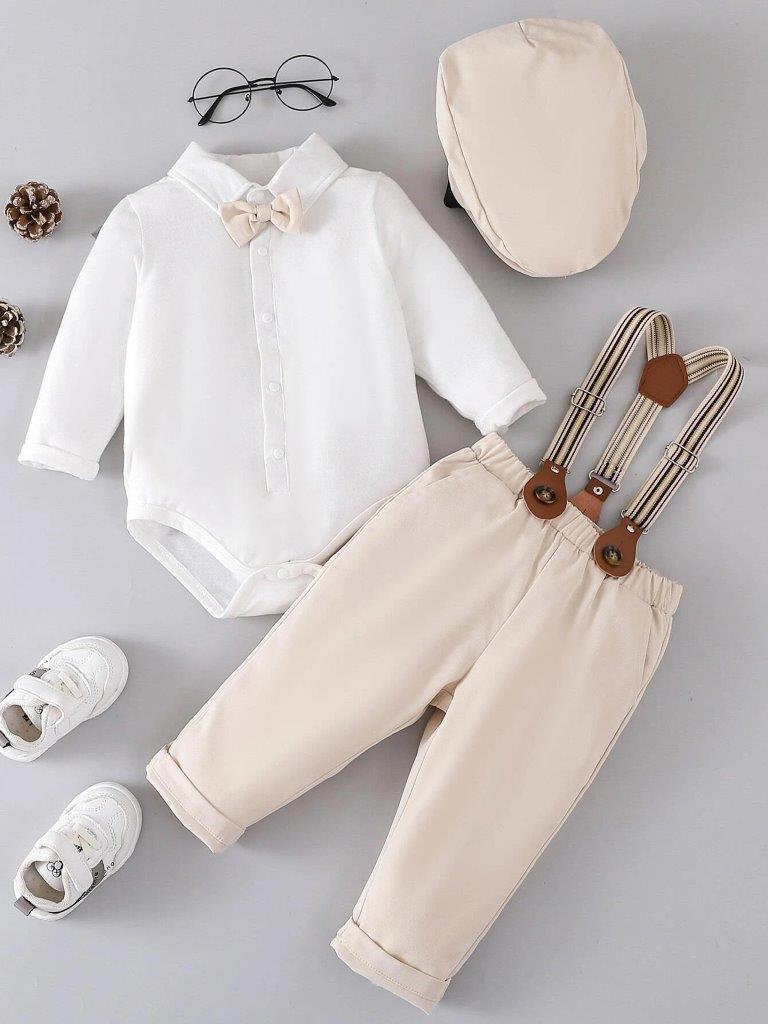 Baby 3 Piece Suspender Gentleman Outfit