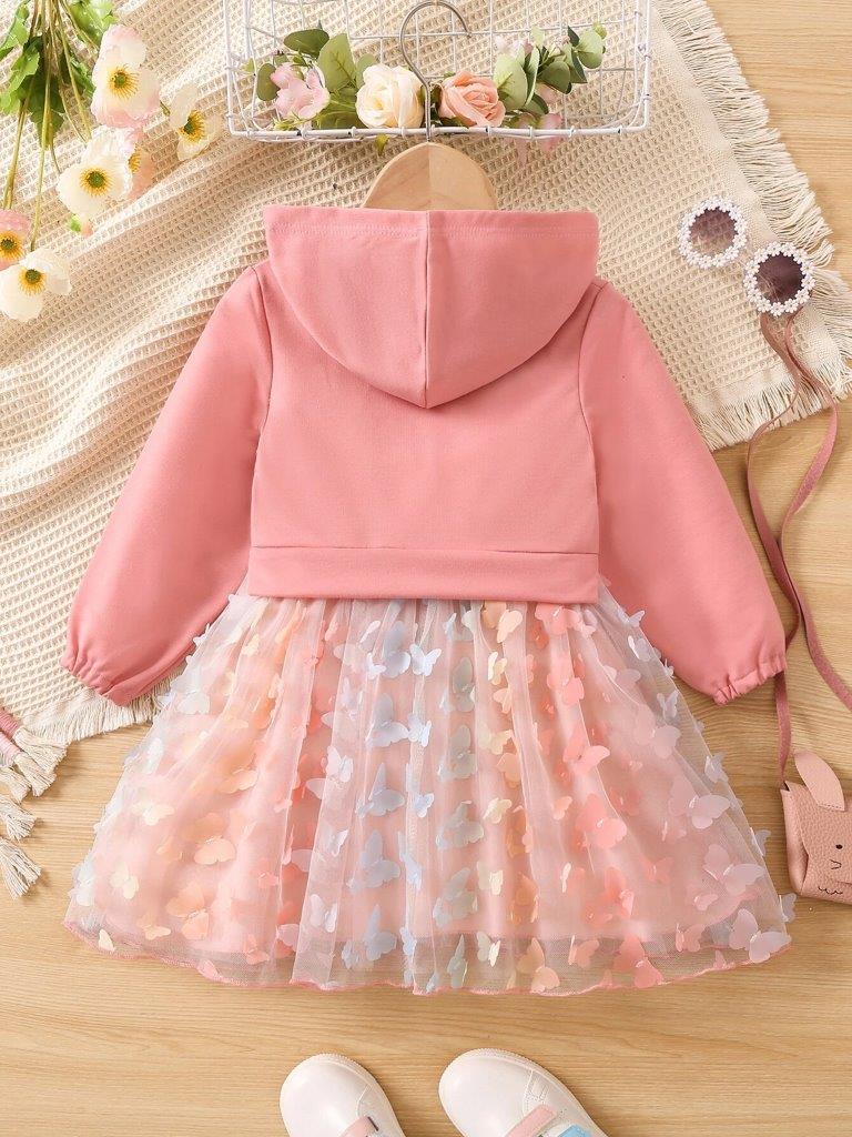 Toddler Girls Butterfly Hoodie Dress
