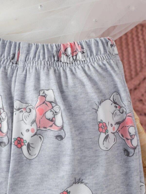 Baby Cartoon Ruffle Trim 2 Piece Set