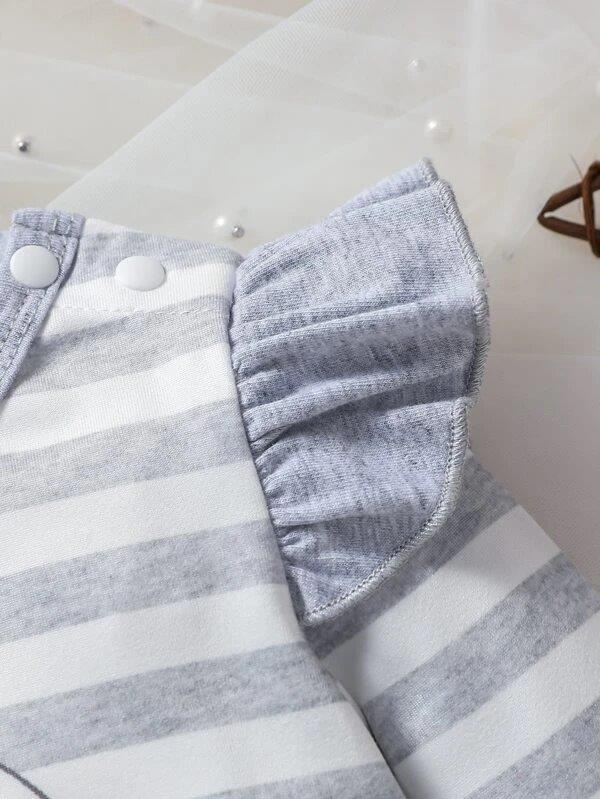 Baby Cartoon Ruffle Trim 2 Piece Set