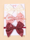 Baby 3 Piece Silk Bow Headband Set