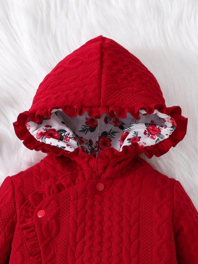 Baby Textured Hooded Jumpsuit