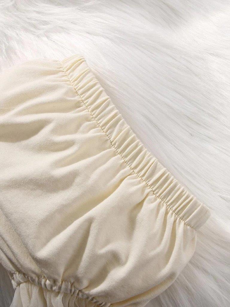 Baby Newborn Mesh Ruffle Dress Set