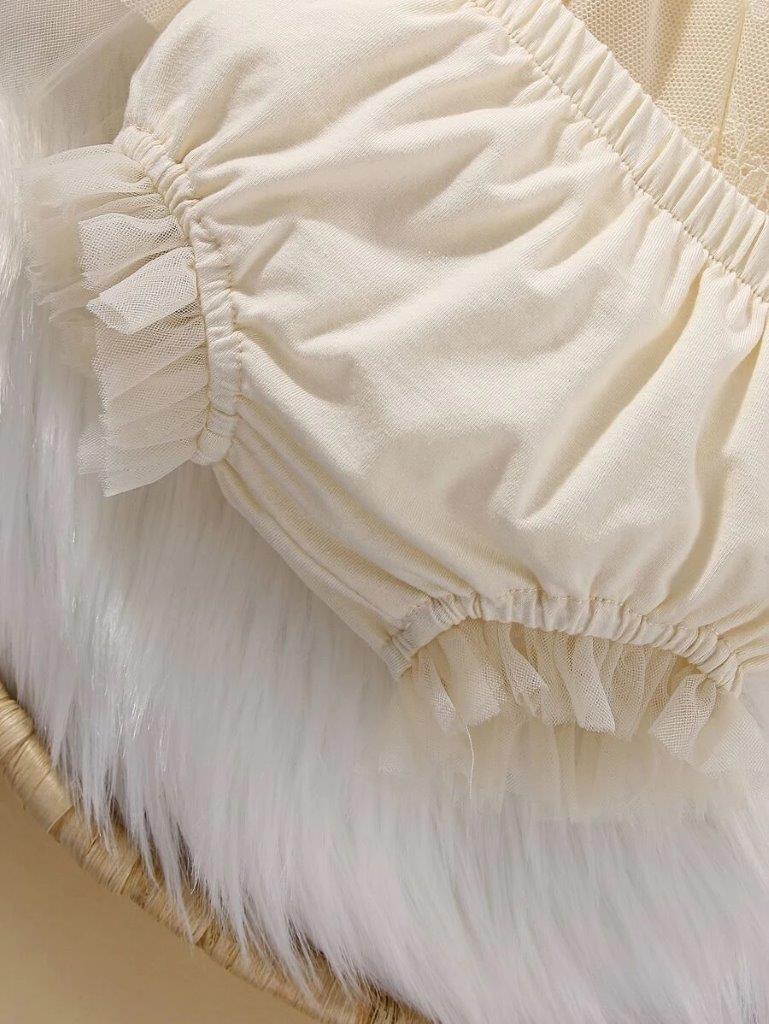 Baby Newborn Mesh Ruffle Dress Set