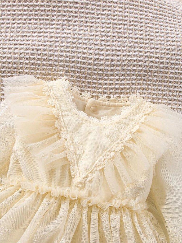 Baby Newborn Mesh Ruffle Dress Set