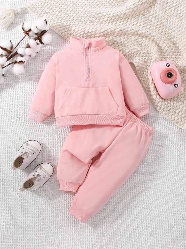 Baby Half Zipper 2 Piece Set