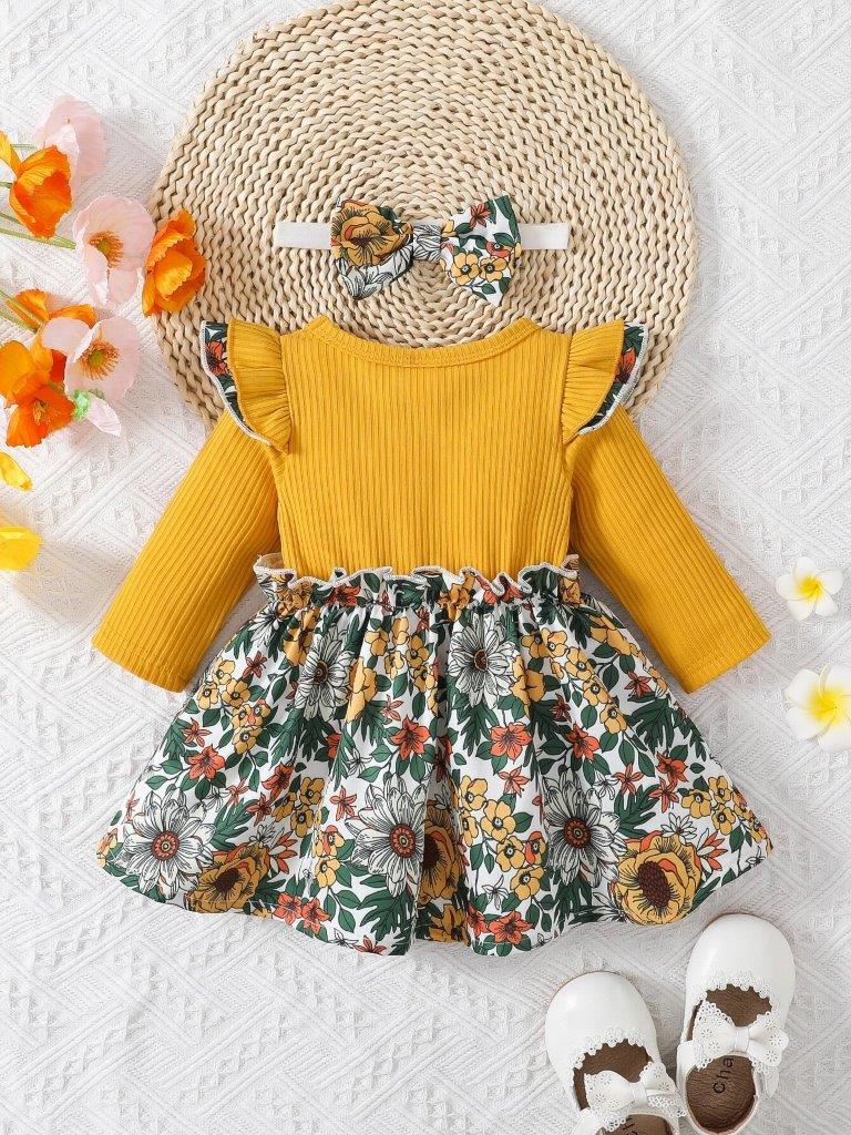 Baby Floral Print Dress Set
