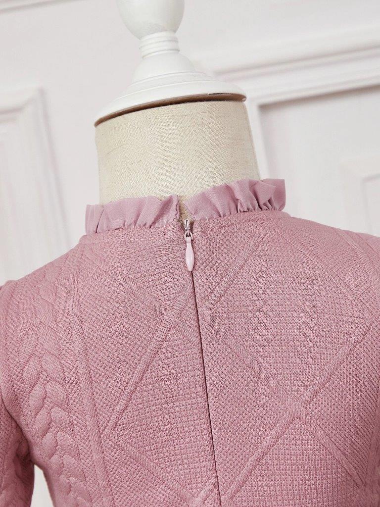 Baby Patterned Frilled Neck Dress