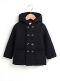 Toddler Unisex Black Hooded Coat