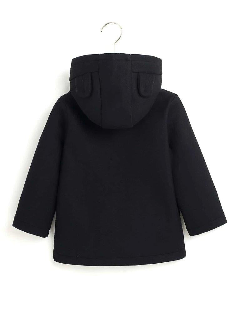 Toddler Unisex Black Hooded Coat