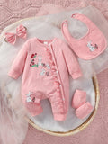 Baby Cartoon Jumpsuit 4 Piece Set