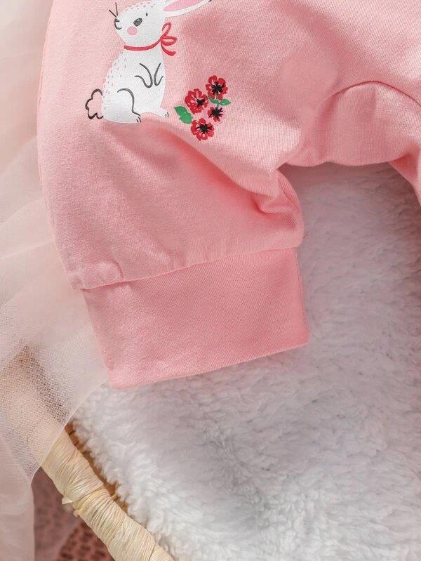 Baby Cartoon Jumpsuit 4 Piece Set