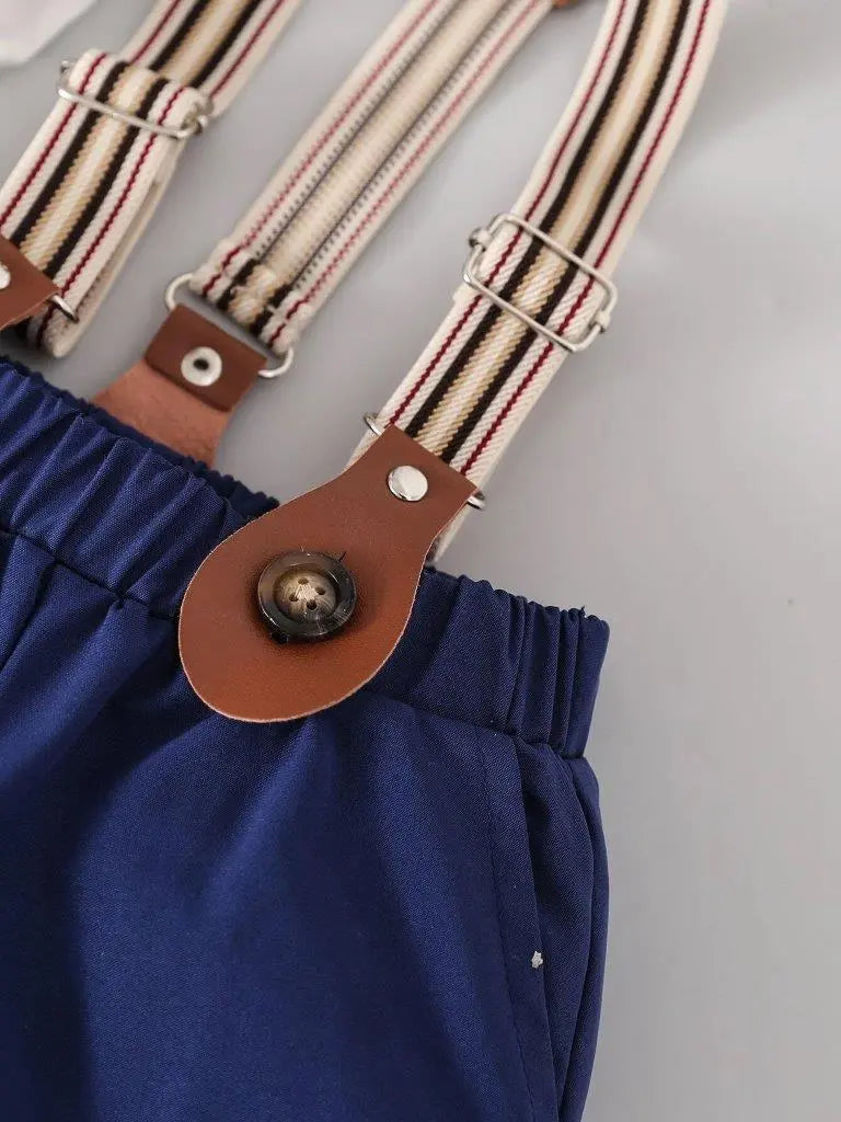 Baby 3 Piece Suspender Gentleman Outfit Blue