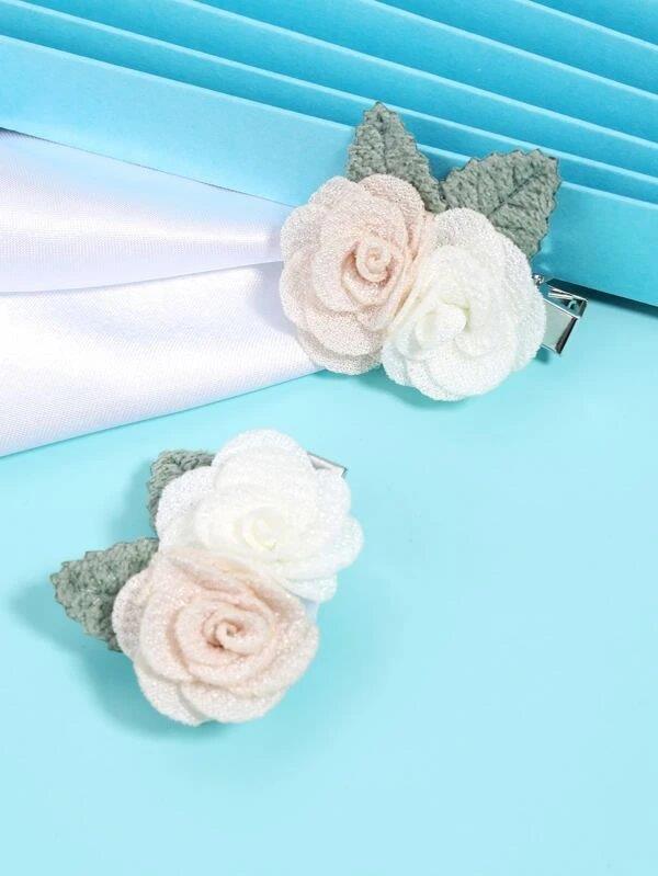 Baby 2 Piece Flower Hair Clips Set 3