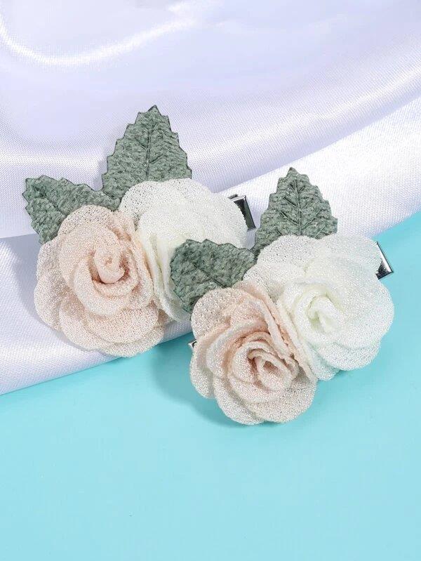 Baby 2 Piece Flower Hair Clips Set 3