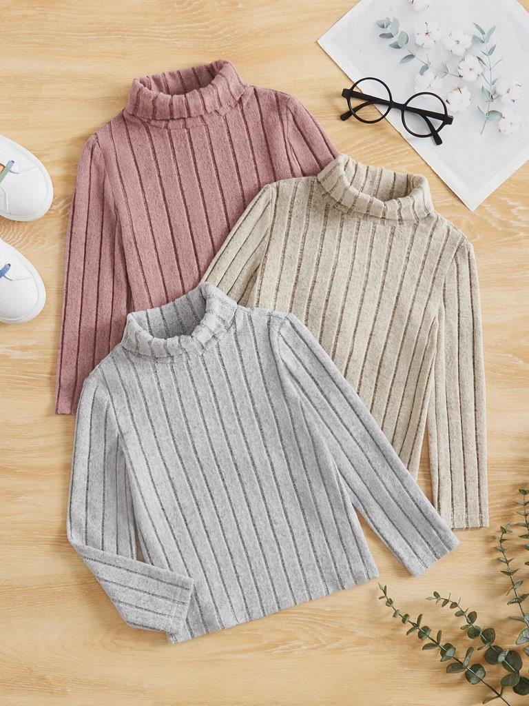 Toddler Girls 3 Pack Turtle Neck Set