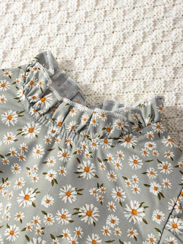 Toddler Girls Floral Belted Dress