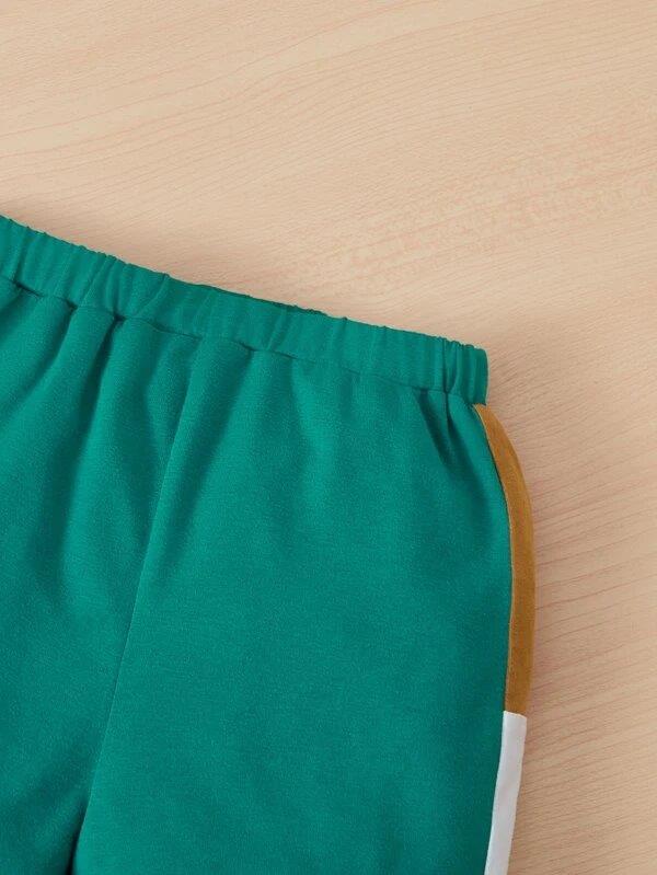 Baby Colour Block Tee And Shorts Set