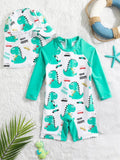 Baby Dino Swimming Costume With Sun Hat