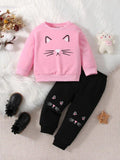 Baby Cartoon Pullover And Pants Set