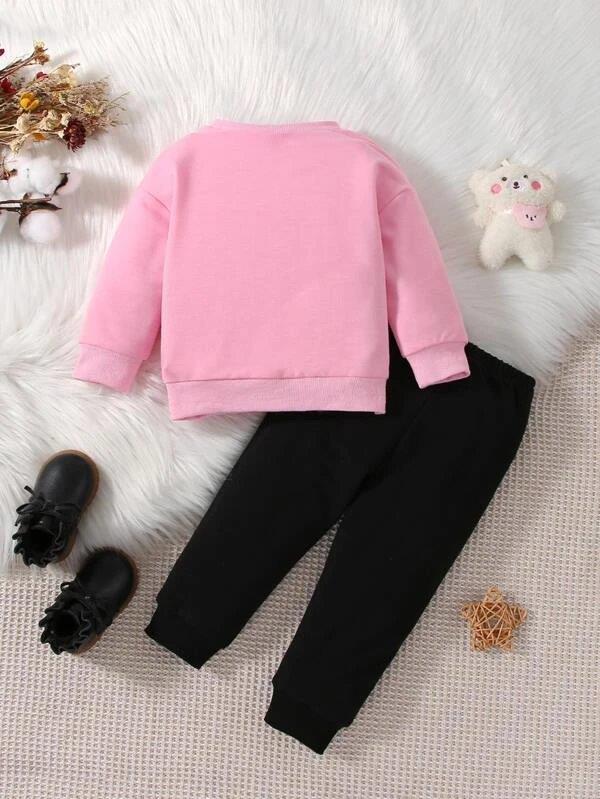 Baby Cartoon Pullover And Pants Set