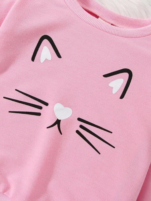 Baby Cartoon Pullover And Pants Set