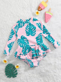 Baby Tropical Print Swimming Costume
