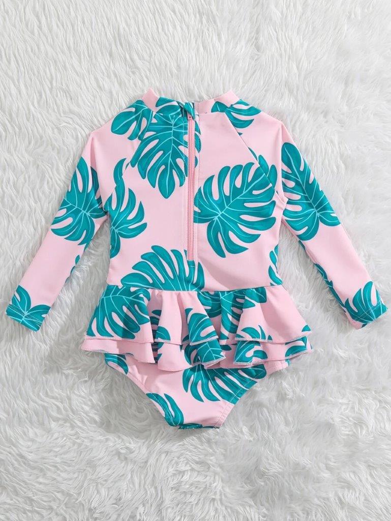 Baby Tropical Print Swimming Costume