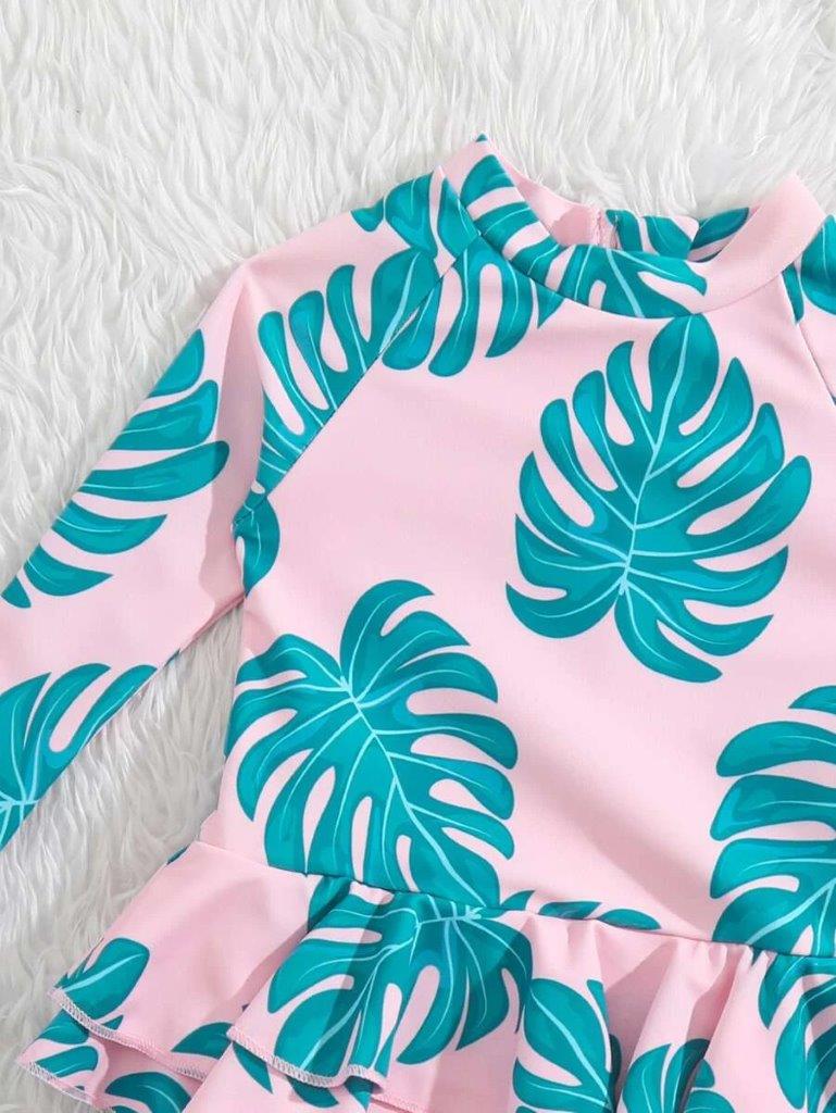 Baby Tropical Print Swimming Costume