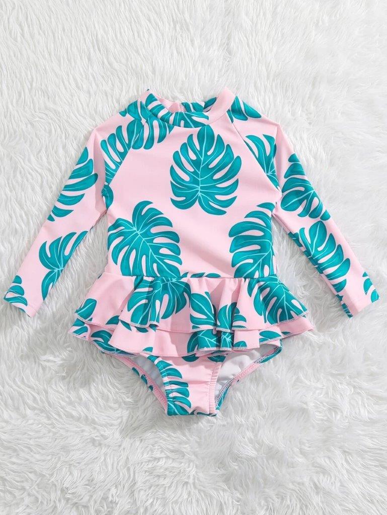 Baby Tropical Print Swimming Costume