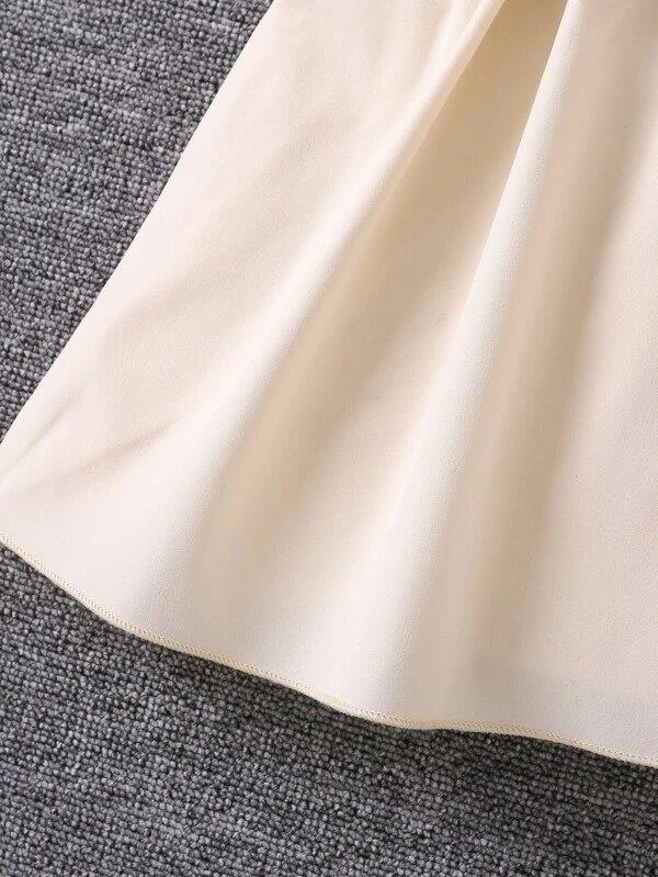 Toddler Girls Khaki Ruffle Trim Dress