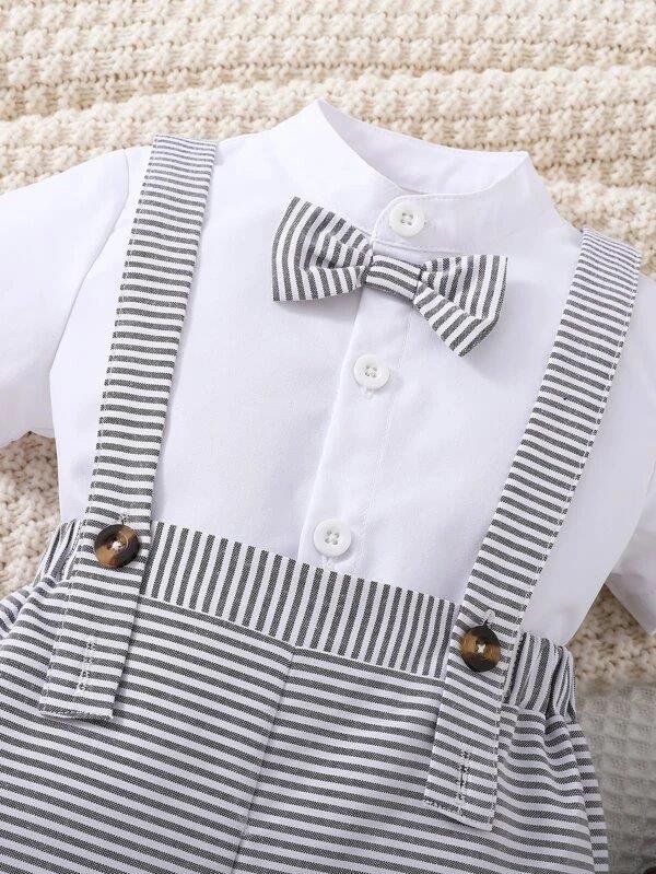Baby Bow Tie Formal Stripe Outfit