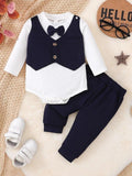 Baby Bow Tie Formal Bodysuit And Pants Set