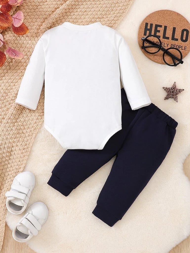Baby Bow Tie Formal Bodysuit And Pants Set