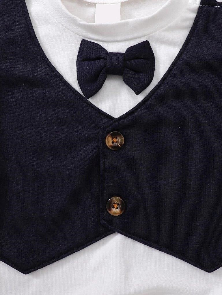 Baby Bow Tie Formal Bodysuit And Pants Set