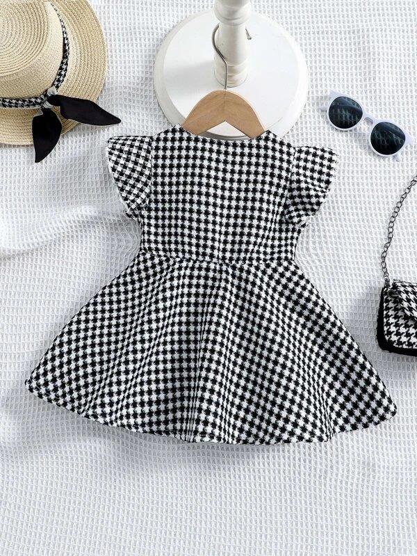 Baby Button Ruffle Sleeve Dress