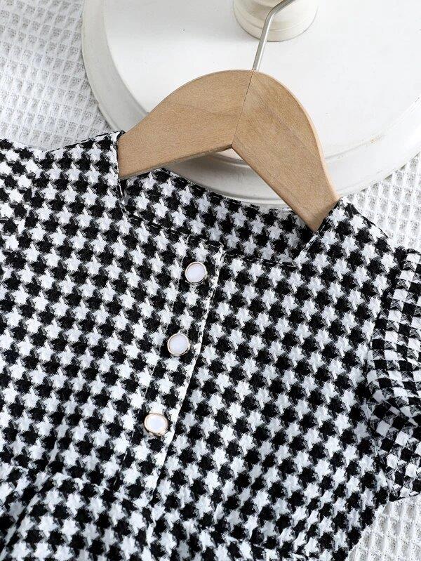 Baby Button Ruffle Sleeve Dress