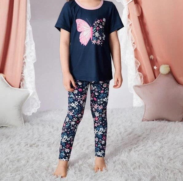 Toddler Girls Butterfly Tee And Leggings