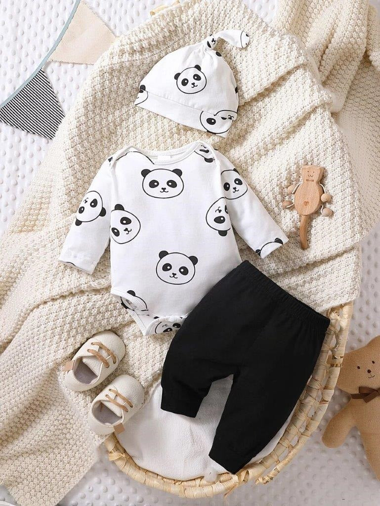Baby Panda Bodysuit 3 Piece Set